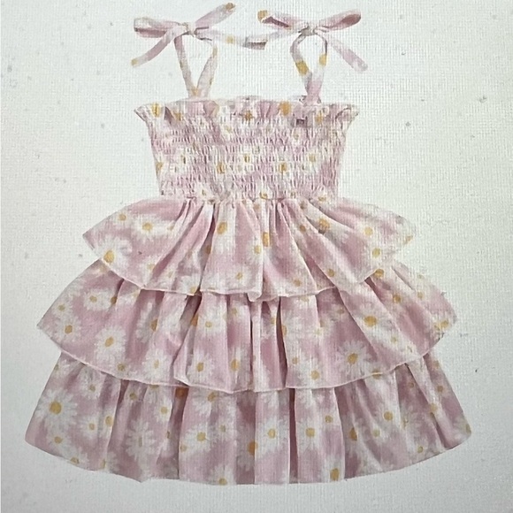 Daisy Dress for Girls - Smocked Pleated Spaghetti Strap Ruffle Dress - Size 2Y-3 - Picture 2 of 5